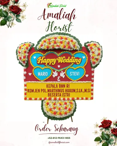 Karangan Papan Bunga Pernikahan di Cibalong